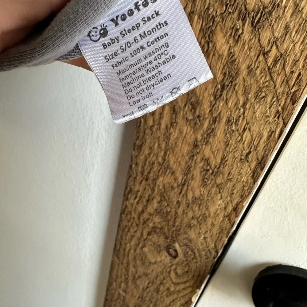 Yoofoss Gray & White Zip Sleep Sack Baby 0-6 Months